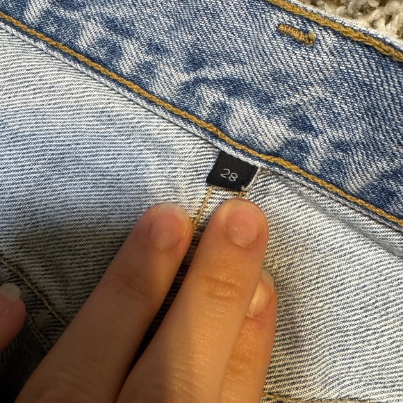 👖 Goldsign Folded-Edge Wide Leg Jeans Women’s 28 High Rise Blue Designer 👖 - Picture 6 of 6